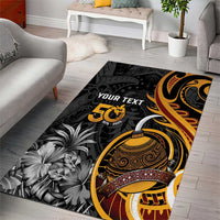 Personalised Papua New Guinea Area Rug Happy 50th Independence Anniversary - Polynesian Pride