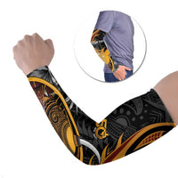Personalised Papua New Guinea Arm Sleeves Happy Independence Day LT05 Set of 2 Black - Polynesian Pride