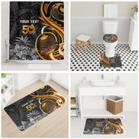 Personalised Papua New Guinea Bathroom Set Happy Independence Day LT05 Shower Curtain Only Black - Polynesian Pride