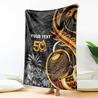 Personalised Papua New Guinea Blanket Happy 50th Independence Anniversary - Polynesian Pride