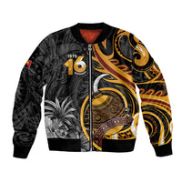 Personalised Papua New Guinea Bomber Jacket Happy Independence Day LT05 Unisex Black - Polynesian Pride