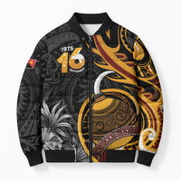 Personalised Papua New Guinea Bomber Puffer Jacket Happy Independence Day LT05 Unisex Black - Polynesian Pride