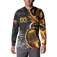 Personalised Papua New Guinea Button Sweatshirt Happy 50th Independence Anniversary LT05 - Polynesian Pride