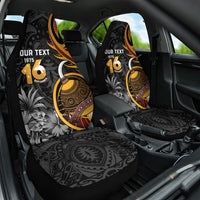 Personalised Papua New Guinea Car Seat Cover Happy Independence Day LT05 One Size Black - Polynesian Pride