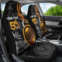 Personalised Papua New Guinea Car Seat Cover Happy 50th Independence Anniversary - Polynesian Pride