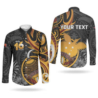 Personalised Papua New Guinea Couples Matching Short Sleeve Bodycon Dress and Long Sleeve Button Shirt Happy Independence Day LT05 - Polynesian Pride