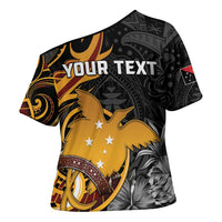 Personalised Papua New Guinea Cross Shoulder Shirt Happy Independence Day LT05 - Polynesian Pride