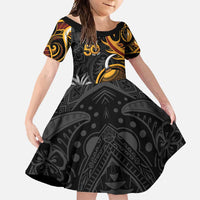 Personalised Papua New Guinea Family Matching Off Shoulder Maxi Dress and Hawaiian Shirt Happy 50th Independence Anniversary - Polynesian Pride