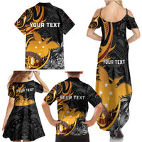 Personalised Papua New Guinea Family Matching Summer Maxi Dress and Hawaiian Shirt Happy 50th Independence Anniversary - Polynesian Pride
