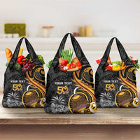 Personalised Papua New Guinea Grocery Bag Happy 50th Independence Anniversary LT05 3-pack One Size Black - Polynesian Pride