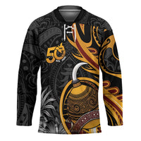 Personalised Papua New Guinea Hockey Jersey Happy Independence Day LT05 Unisex Black - Polynesian Pride