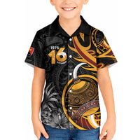 Personalised Papua New Guinea Kid Hawaiian Shirt Happy Independence Day LT05 Kid Black - Polynesian Pride