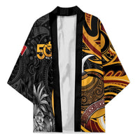 Personalised Papua New Guinea Kimono Happy Independence Day LT05 Unisex Black - Polynesian Pride