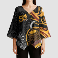 Personalised Papua New Guinea Kimono Sleeve Blouse Happy Independence Day LT05 - Polynesian Pride