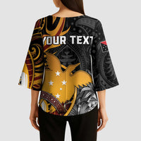 Personalised Papua New Guinea Kimono Sleeve Blouse Happy Independence Day LT05 - Polynesian Pride