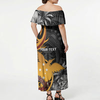 Personalised Papua New Guinea Off Shoulder Maxi Dress Happy 50th Independence Anniversary LT05 - Polynesian Pride