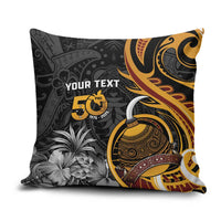 Personalised Papua New Guinea Pillow Cover Happy Independence Day LT05 Black - Polynesian Pride