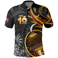 Personalised Papua New Guinea Polo Shirt Happy Independence Day LT05 Black - Polynesian Pride