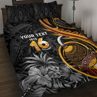Personalised Papua New Guinea Quilt Bed Set Happy 50th Independence Anniversary LT05 Black - Polynesian Pride
