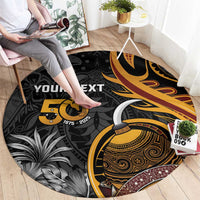 Personalised Papua New Guinea Round Carpet Happy Independence Day LT05 - Polynesian Pride
