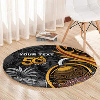 Personalised Papua New Guinea Round Carpet Happy Independence Day LT05 - Polynesian Pride