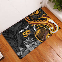 Personalised Papua New Guinea Rubber Doormat Happy 50th Independence Anniversary LT05 - Polynesian Pride