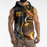 Personalised Papua New Guinea Sleeveless Zip Hoodie Happy 50th Independence Anniversary LT05 - Polynesian Pride