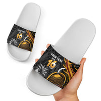 Personalised Papua New Guinea Slide Sandals Happy 50th Independence Anniversary LT05 - Polynesian Pride