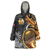 Personalised Papua New Guinea Wearable Blanket Hoodie Happy Independence Day LT05 One Size Black - Polynesian Pride