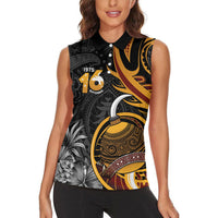 Personalised Papua New Guinea Women Sleeveless Polo Shirt Happy Independence Day LT05 - Polynesian Pride