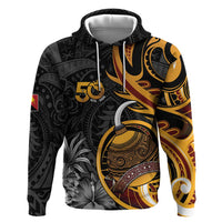 Personalised Papua New Guinea Zip Hoodie Happy 50th Independence Anniversary - Polynesian Pride