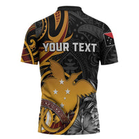 Personalised Papua New Guinea Zipper Polo Shirt Happy 50th Independence Anniversary LT05 - Polynesian Pride