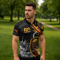 Personalised Papua New Guinea Zipper Polo Shirt Happy Independence Day LT05 - Polynesian Pride