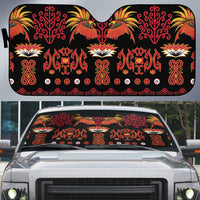Papua Batik Motif Auto Sun Shade Papua Spirit Black Version - Polynesian Pride