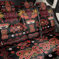 Papua Batik Motif Back Car Seat Cover Papua Spirit Black Version - Polynesian Pride