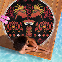 Papua Batik Motif Beach Blanket Papua Spirit Black Version LT05 - Polynesian Pride