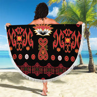 Papua Batik Motif Beach Blanket Papua Spirit Black Version LT05 - Polynesian Pride