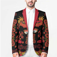 Papua Batik Motif Blazer Papua Spirit Black Version LT05 - Polynesian Pride