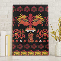 Papua Batik Motif Canvas Wall Art Papua Spirit Black Version LT05 Without Frame Black - Polynesian Pride