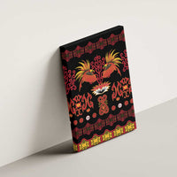 Papua Batik Motif Canvas Wall Art Papua Spirit Black Version LT05 - Polynesian Pride