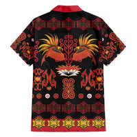 Papua Batik Motif Family Matching Tank Maxi Dress and Hawaiian Shirt Papua Spirit Black Version - Polynesian Pride