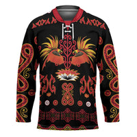 Papua Batik Motif Hockey Jersey Papua Spirit Black Version LT05 Unisex Black - Polynesian Pride