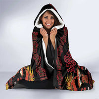 Papua Batik Motif Hooded Blanket Papua Spirit Black Version - Polynesian Pride