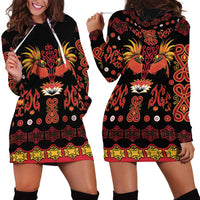 Papua Batik Motif Hoodie Dress Papua Spirit Black Version LT05 - Polynesian Pride