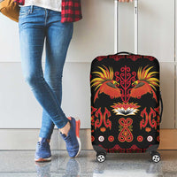 Papua Batik Motif Luggage Cover Papua Spirit Black Version - Polynesian Pride
