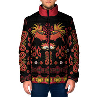 Papua Batik Motif Padded Jacket Papua Spirit Black Version LT05 Men Black - Polynesian Pride