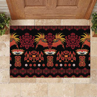 Papua Batik Motif Rubber Doormat Papua Spirit Black Version LT05 Black - Polynesian Pride