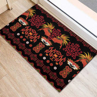 Papua Batik Motif Rubber Doormat Papua Spirit Black Version LT05 - Polynesian Pride