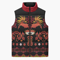 Papua Batik Motif Sleeveless Puffer Jacket Papua Spirit Black Version LT05 Unisex Black - Polynesian Pride