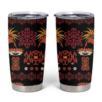 Papua Batik Motif Tumbler Cup Papua Spirit Black Version - Polynesian Pride